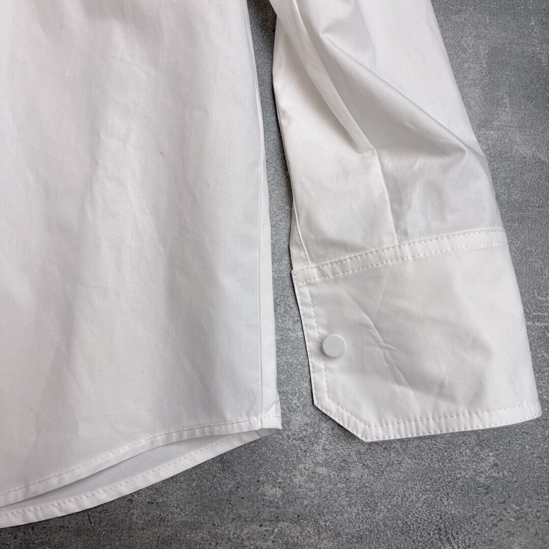 “High-End Women’s White Shirt Collection 2025: 3D Laser Flowers, Pure Cotton, Sizes SM-XL” - 图片 6