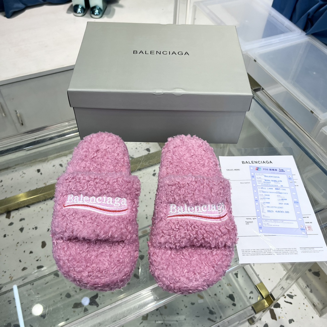 Balenciaga 23 zapatillas de lana de suela gruesa, suela gruesa rellena de agua, mejor que los modelos de suela plana, l…
