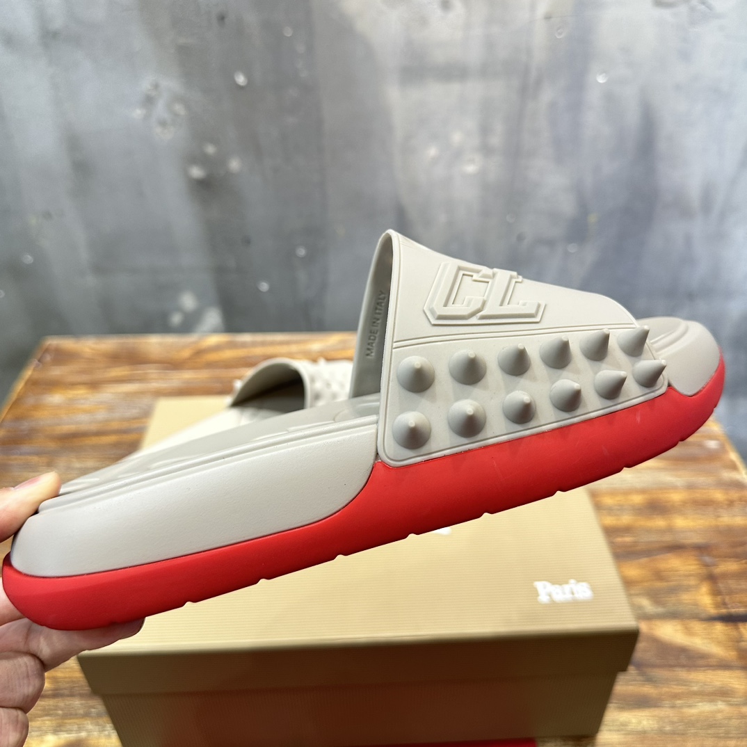 Christian Louboutin 代购级 2024重磅推出 Christian Louboutin男款拖鞋 鞋底带有Louboutin签名
