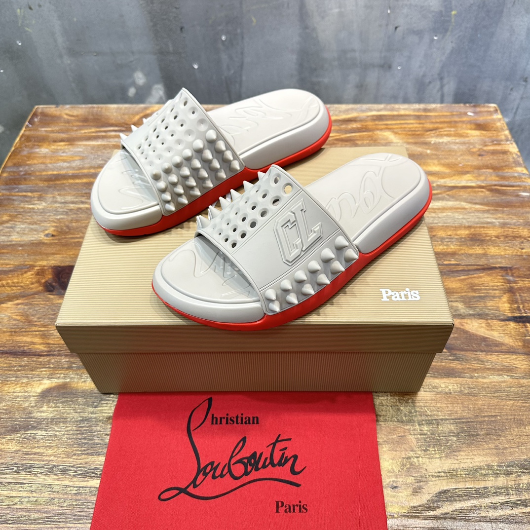Christian Louboutin 代购级 2024重磅推出 Christian Louboutin男款拖鞋 鞋底带有Louboutin签名