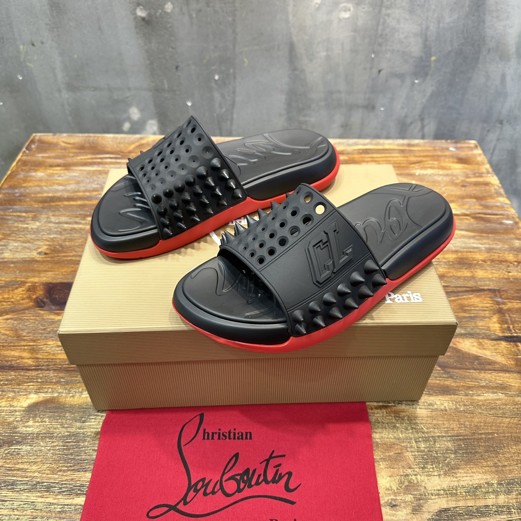 Christian Louboutin 代购级 2024重磅推出 Christian Louboutin男款拖鞋 鞋底带有Louboutin签名