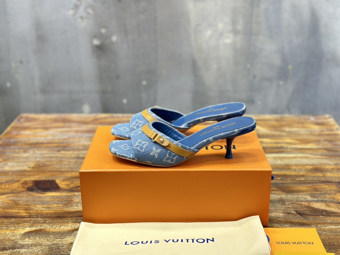 לואי ויטון נעליים נעלי בית קיץ עור אמיתי כבשים אוסף האביב Vintage