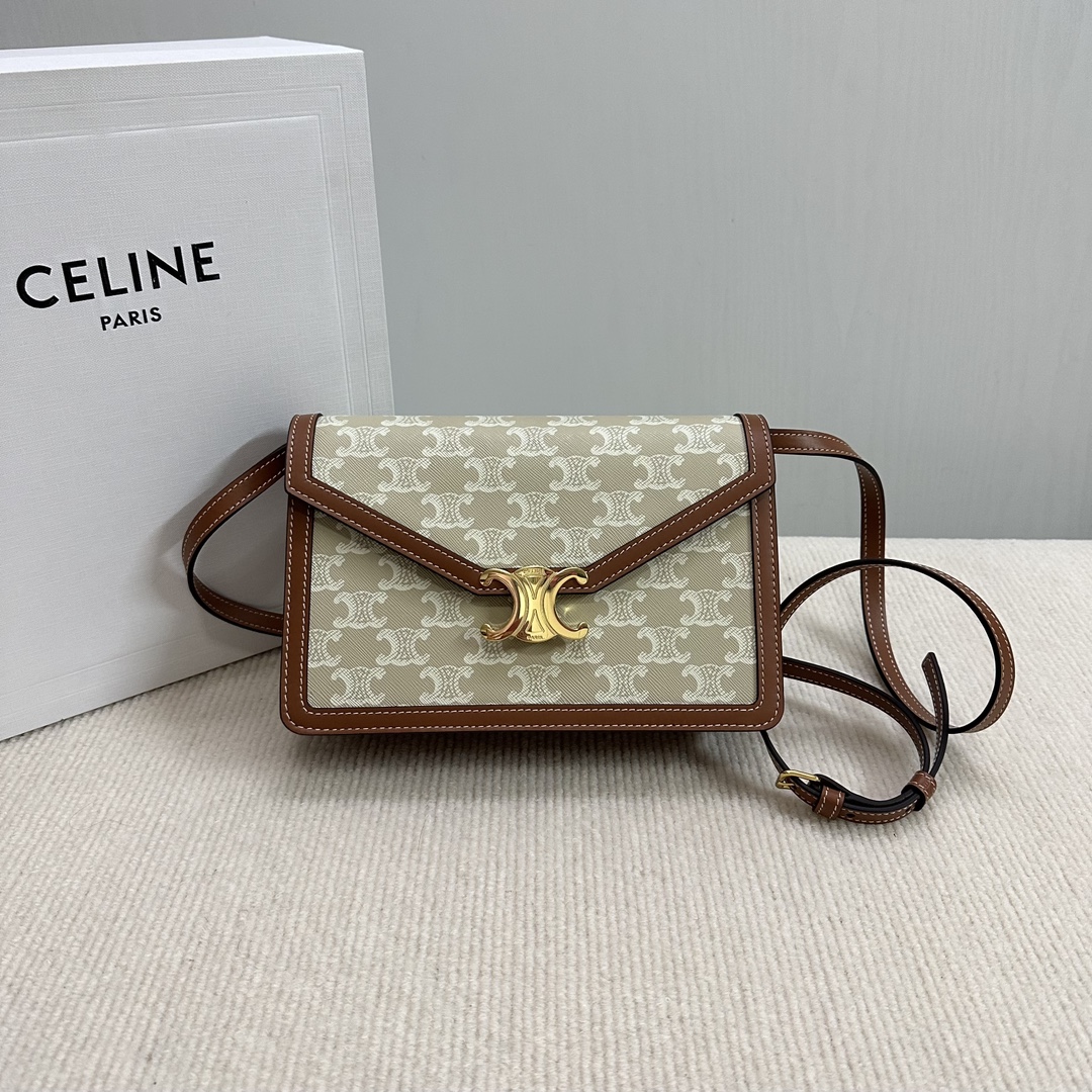 NO:179614,Genuine grade (original leather version) New product shipment CE new large Woc envelope bag~ Compared with the previous chain small Woc, this large shoulder strap is full leather strap, with a larger size, more compartments, and practical double compartments   zipper bag. More atmospheric and practical!  Remove the shoulder straps and carry the shoulders!  All-match style, easy to control in various styles, capacity practical capacity, model number 113322 beige brown (with original packaging) Size 22×15×5, Celine, celine19860909正品级（原厂皮版本） 新品出货 CE新出大号Woc信封包～与之前的链条小号woc相比,这款大号肩带是全皮肩带,尺寸改大,更多隔层,有实用的双隔层 拉链袋.更大气实用！拆卸肩带,手提肩背都可以！ 风格百搭老花,各种风格轻松驾驭 容量实用性容量 款号113322 米棕色（配原版包装） 尺寸22×15×5,赛琳,celine,Bag