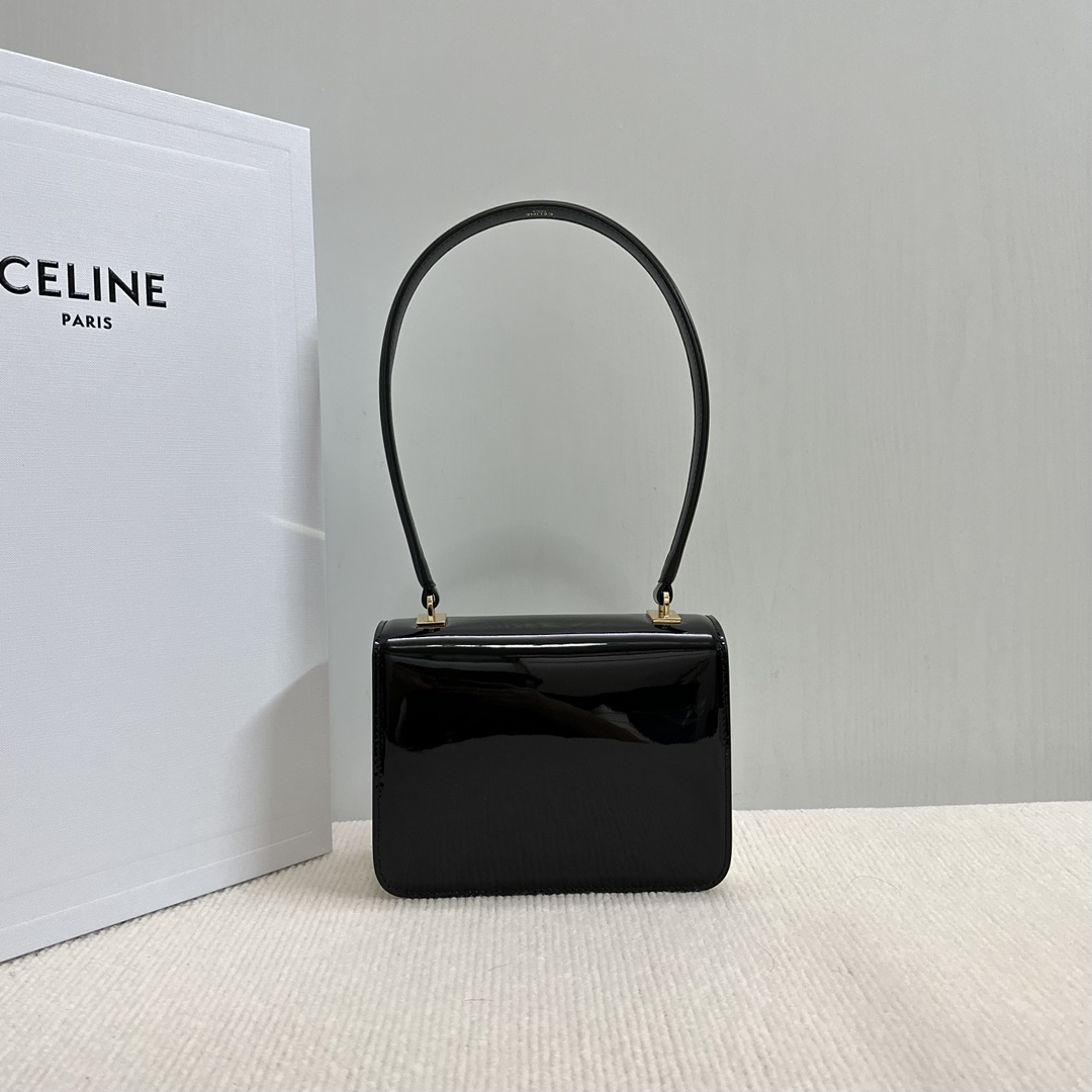 Celine Teen Garance Handbag in Lacquered Calfskin - Black and White 3 i1733856011 1870 1