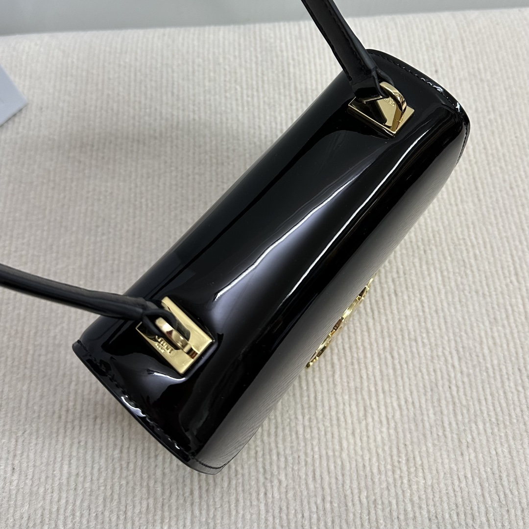 Celine Teen Garance Handbag in Lacquered Calfskin - Black and White 8 i1733856011 4676 2