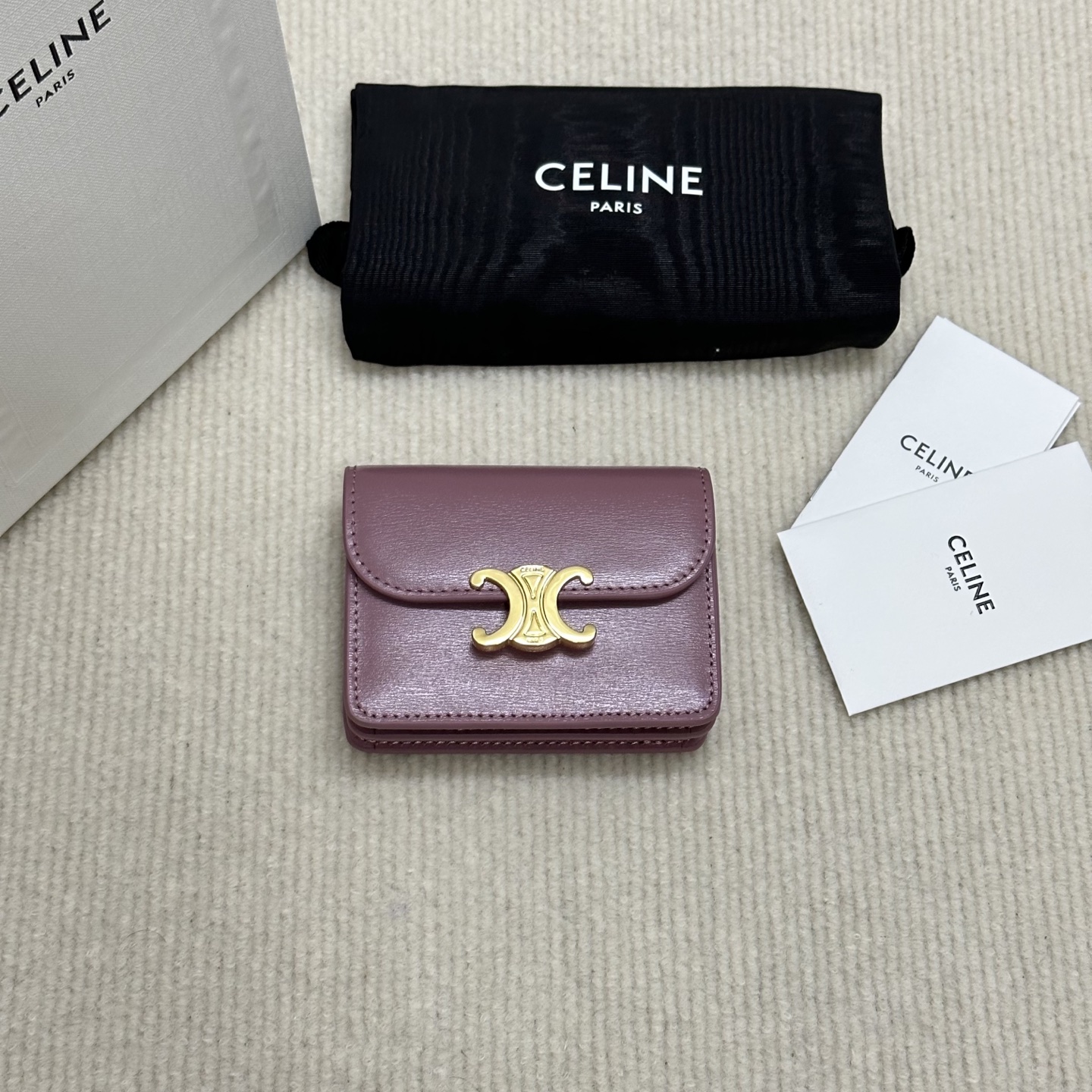 NO:340746,TRIOMPHE shiny cowhide leather business card bag/new model number: 10N 063 retro rose size: 10.5×8.5×3cm (with original box), Celine wallet, celine, wallets, cowhide19860909TRIOMPHE亮泽牛皮革名片包/新款 款号:10N 063复古玫瑰色 尺寸:10.5×8.5×3cm（配原版盒子）,赛琳钱包,celine,wallets,cowhide,Bag