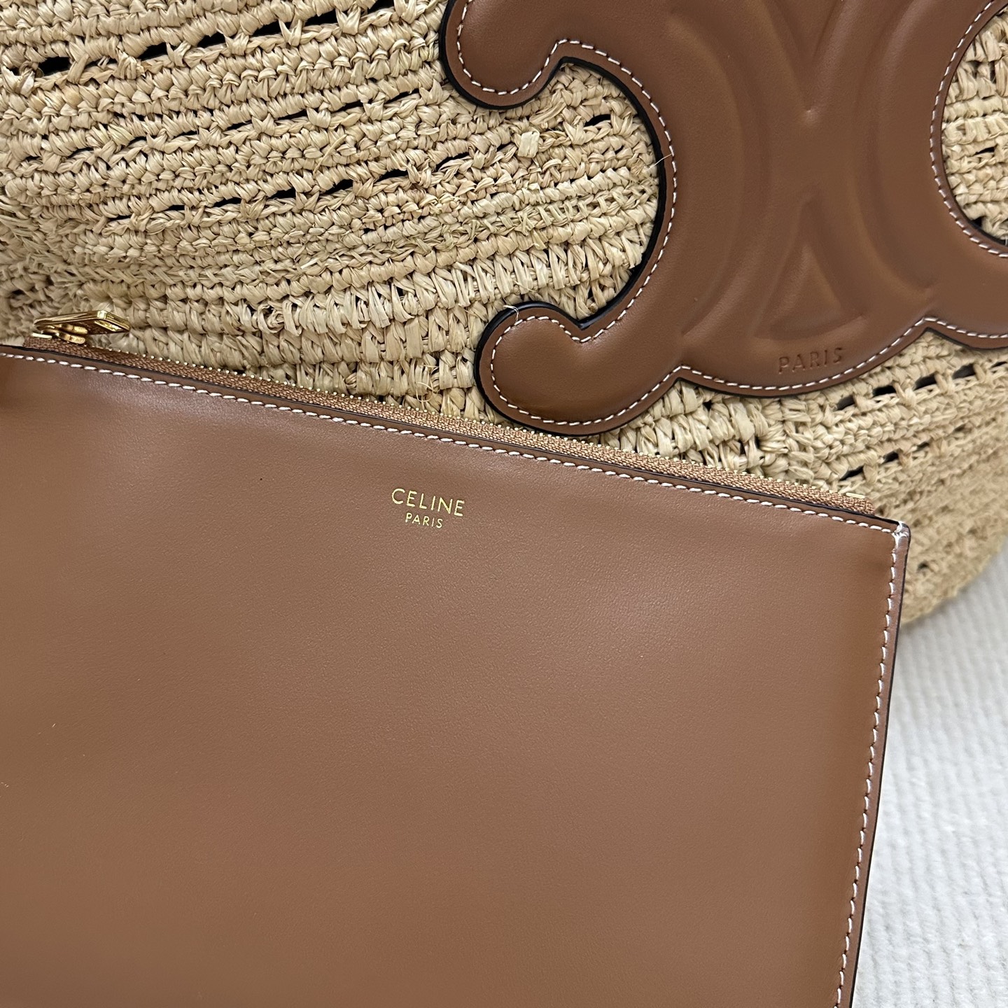 Celine CL119862 Handwoven Grass Basket Bag with Cow Leather – Summer Chic! - 图片 6