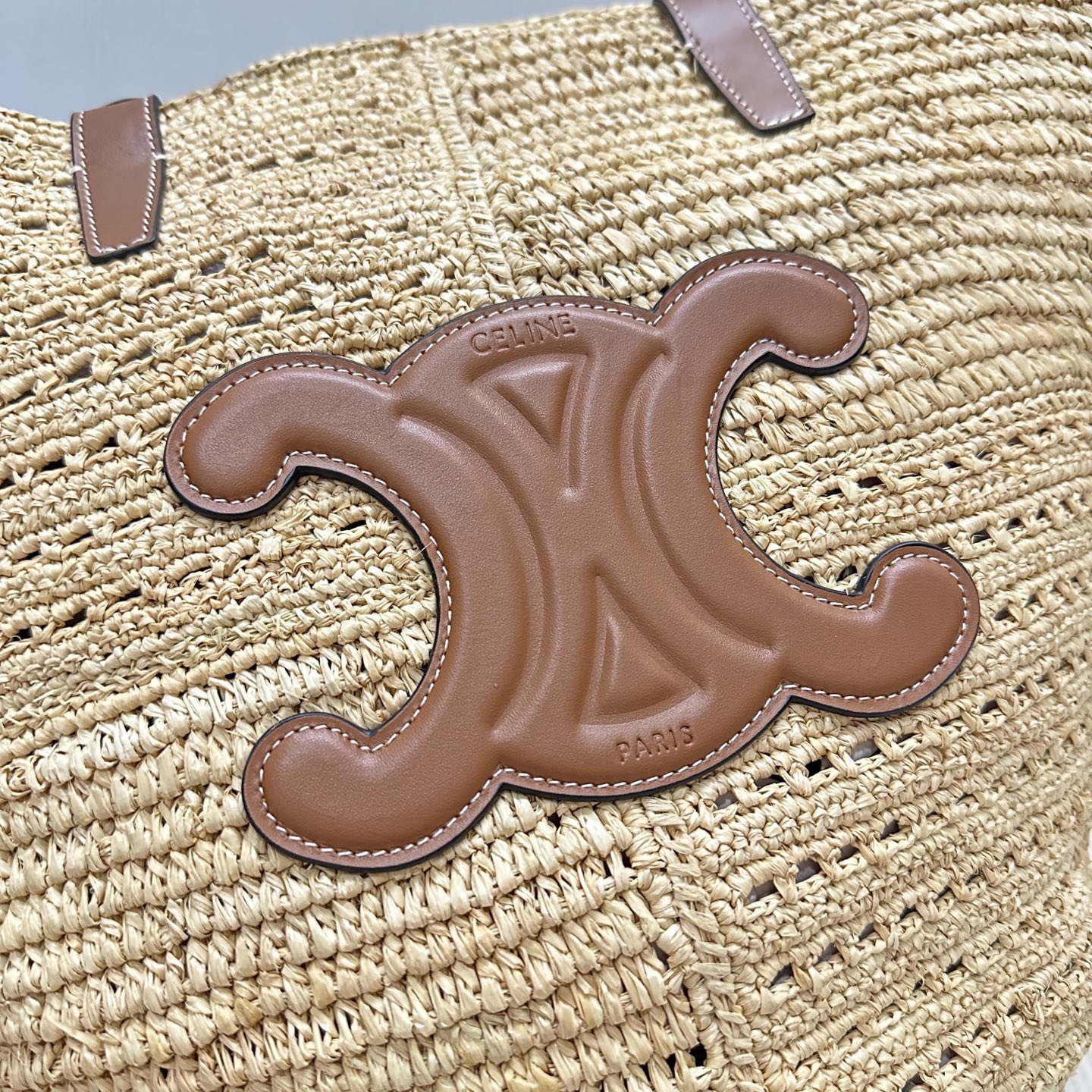 Celine CL119862 Handwoven Grass Basket Bag with Cow Leather – Summer Chic! - 图片 5