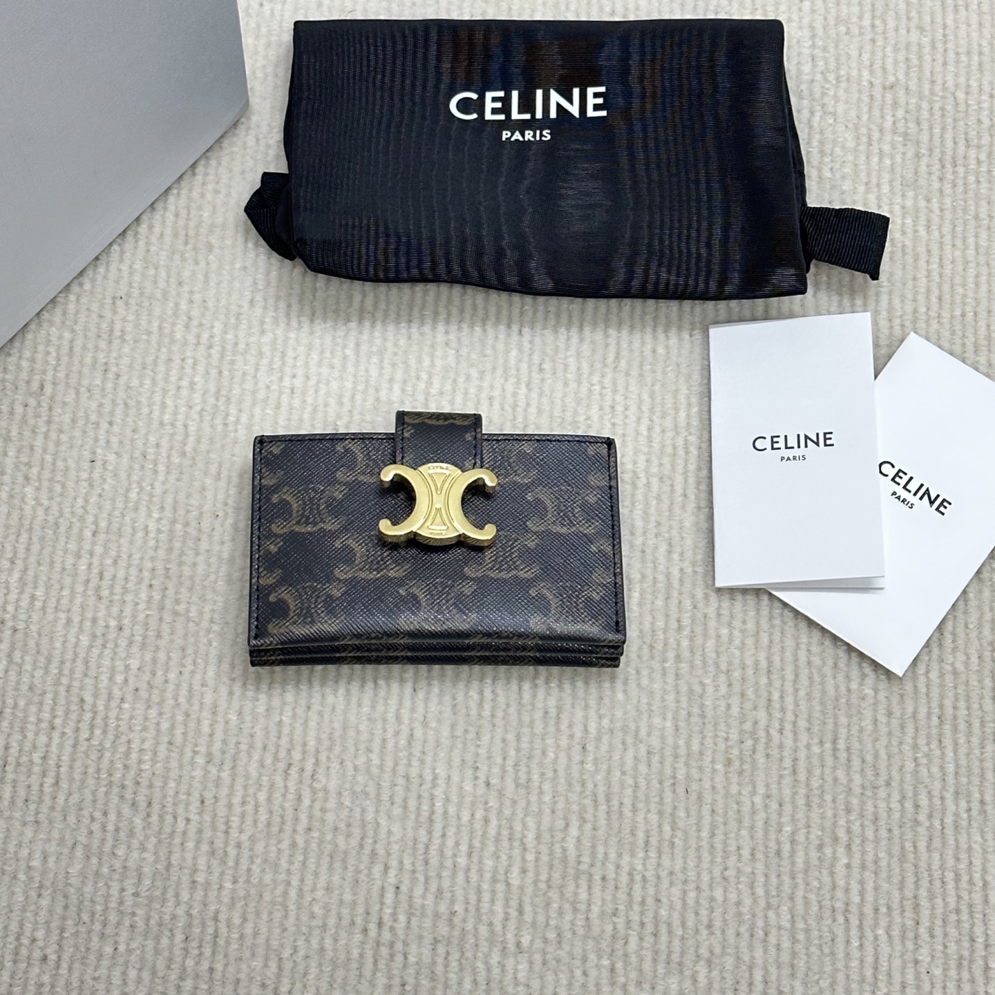NO:340729,ACCORDEON soft grain cowhide leather card bag/new model No.: 10N842 flower material/brown Size: 2.5x7×11cm (with original box), Celine wallet, celine, wallets, cowhide19860909ACCORDEON柔軟粒面牛皮革卡包/新款 编号:10N842花料/棕 尺寸:2.5x7×11cm（配原版盒子）,赛琳钱包,celine,wallets,cowhide,Bag