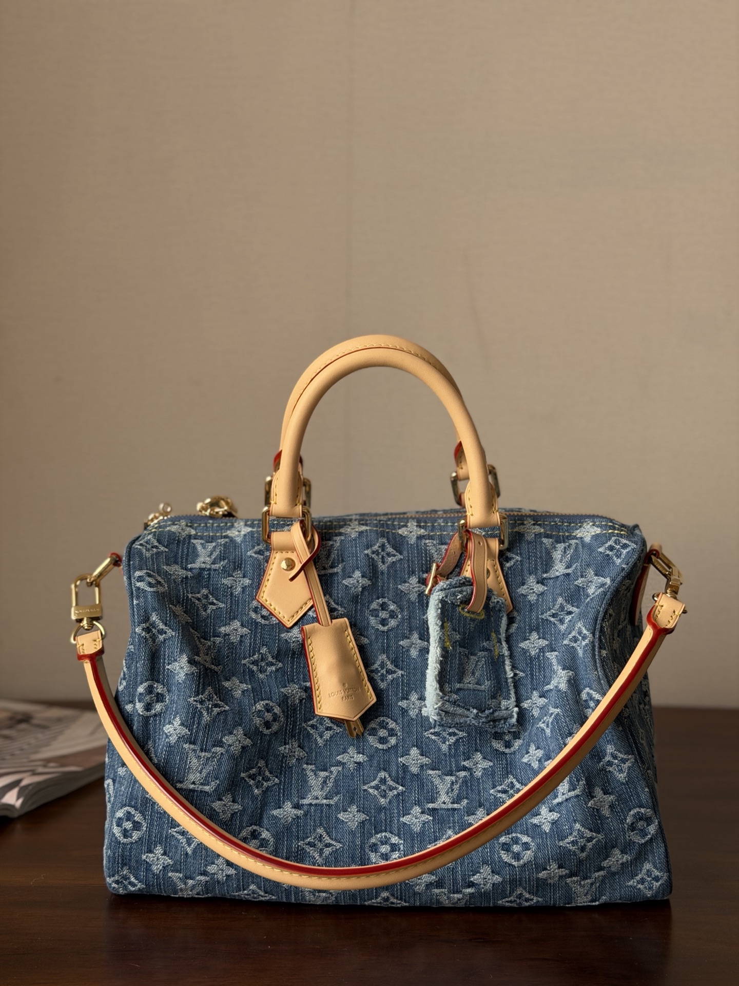 Louis Vuitton Speedy Soft 30 Blue Monogram Denim 30 everyday
