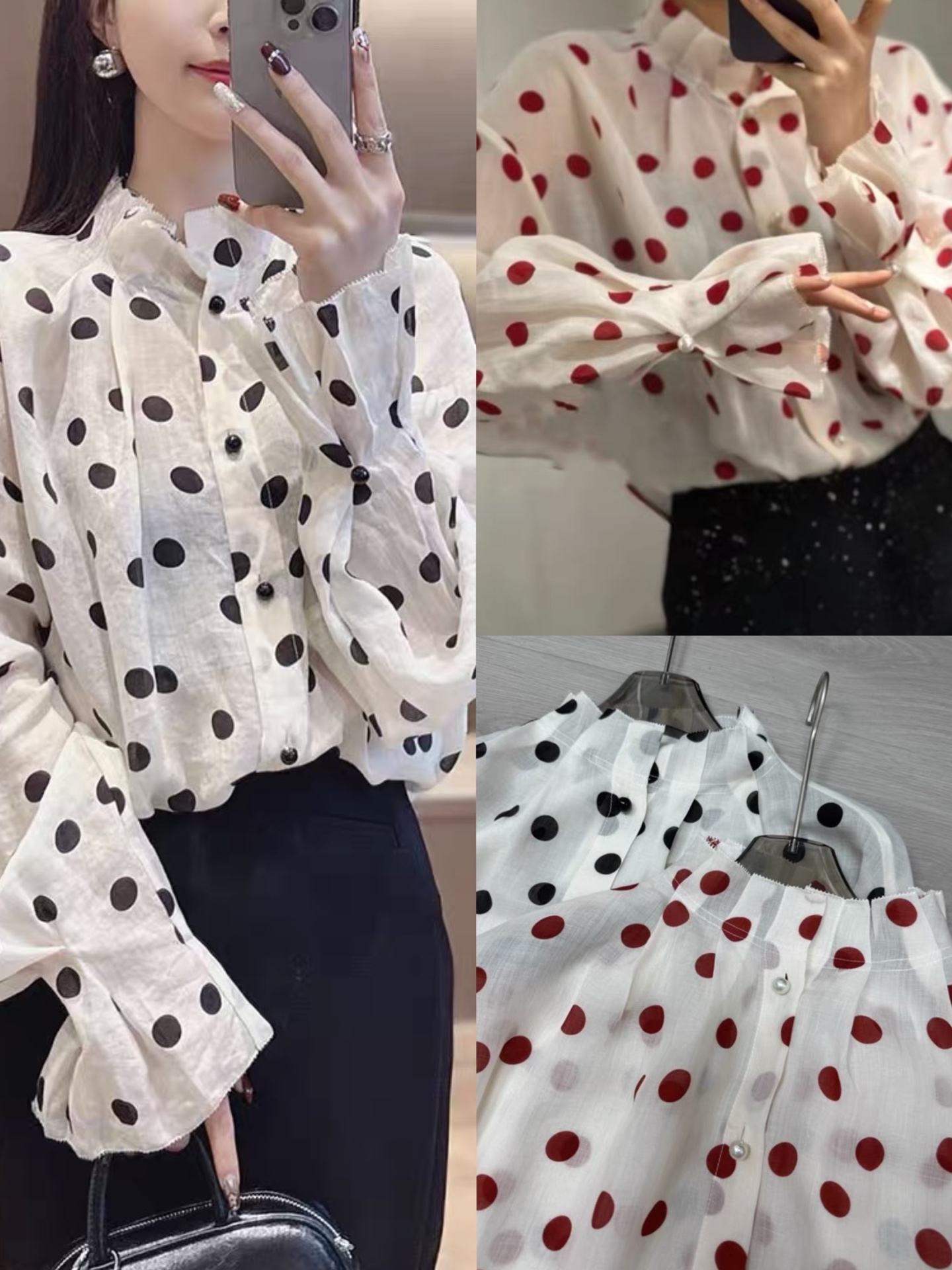 High-End Women’s Suit with French Lantern Cuffs by Chloe: Elegant, Sophisticated, Red and Black Options