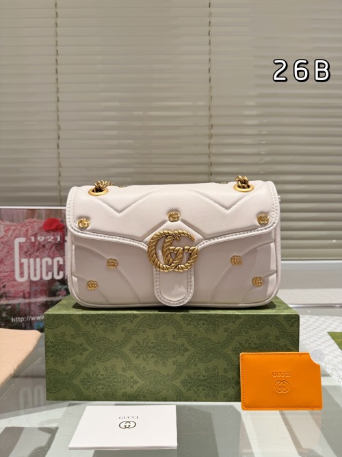 Gucci Marmont 26cm Leather Shoulder Bag - Classic Design 1 Gucci Marmont 26cm Leather Shoulder Bag - Classic Design