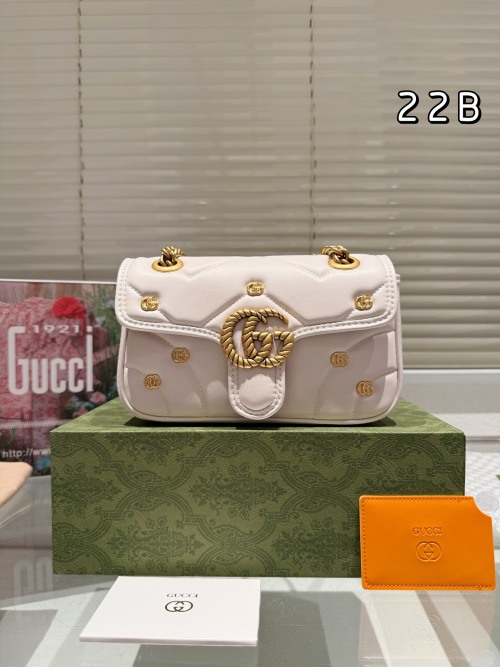 Gucci Marmont 22cm Classic Leather Shoulder Bag - Timeless Style 1 Gucci Marmont 22cm Classic Leather Shoulder Bag - Timeless Style