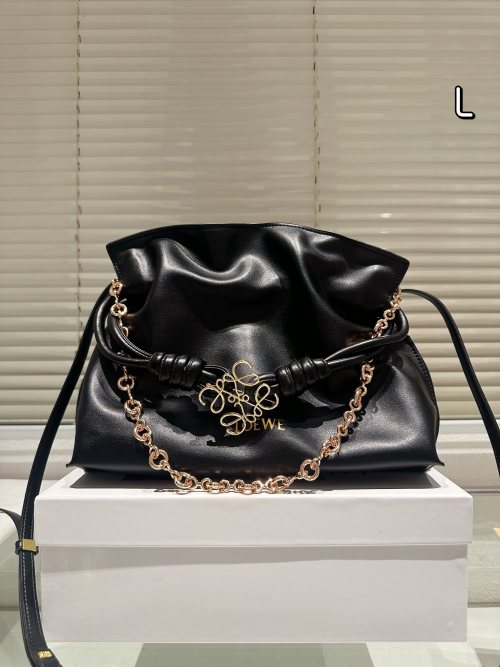 LOEWE Flamenco Purse Mini in Nappa Leather with Donut Chain - Black 1 LOEWE Flamenco Purse Mini in Nappa Leather with Donut Chain - Black