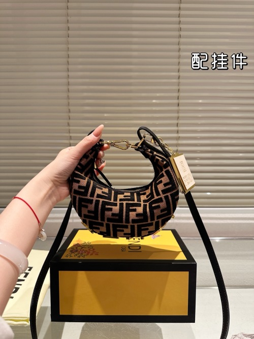 Fendi Brown Fabric Fendi Roma Hobo Bag, Elegant Underarm Bag 1 Fendi Brown Fabric Fendi Roma Hobo Bag, Elegant Underarm Bag