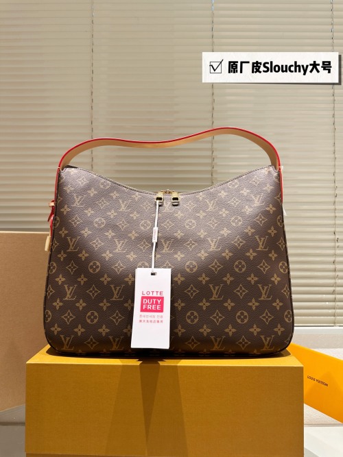 Louis Vuitton Slouchy Hobo Bag, Monogram Coated Canvas, Brown, 40 x 31 cm 1 Louis Vuitton Slouchy Hobo Bag, Monogram Coated Canvas, Brown, 40 x 31 cm