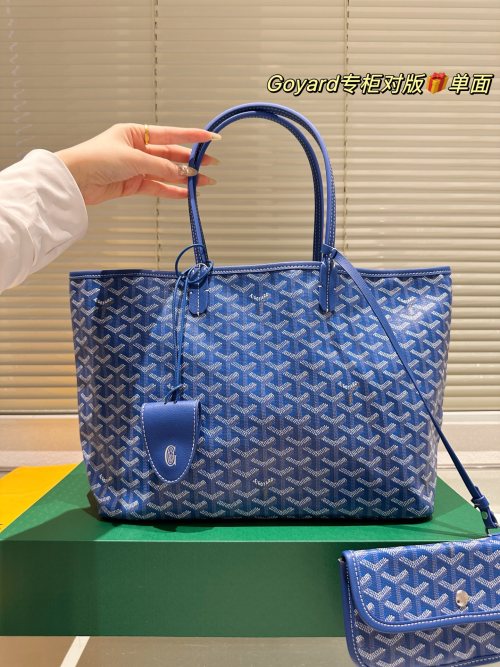 Goyard Saint Louis Tote Bag, Blue Goyardine Canvas, Lightweight & Reversible 1 Goyard Saint Louis Tote Bag, Blue Goyardine Canvas, Lightweight & Reversible