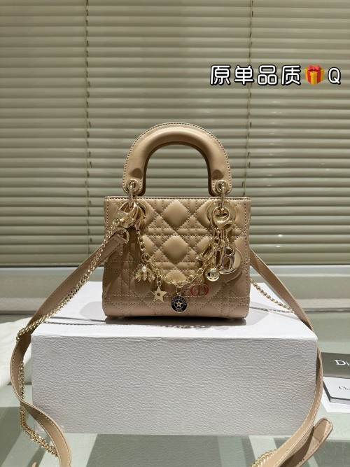 Dior Lady Quilted Leather Bag with Charms - Crossbody & Top Handle 1 Dior Lady Quilted Leather Bag with Charms - Crossbody & Top Handle