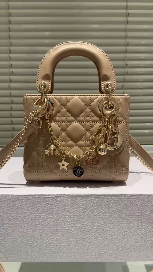 Dior Lady Micro Bag: Lambskin, Gold Finish Metal Charms, Top Handle 1 Dior Lady Micro Bag: Lambskin, Gold Finish Metal Charms, Top Handle