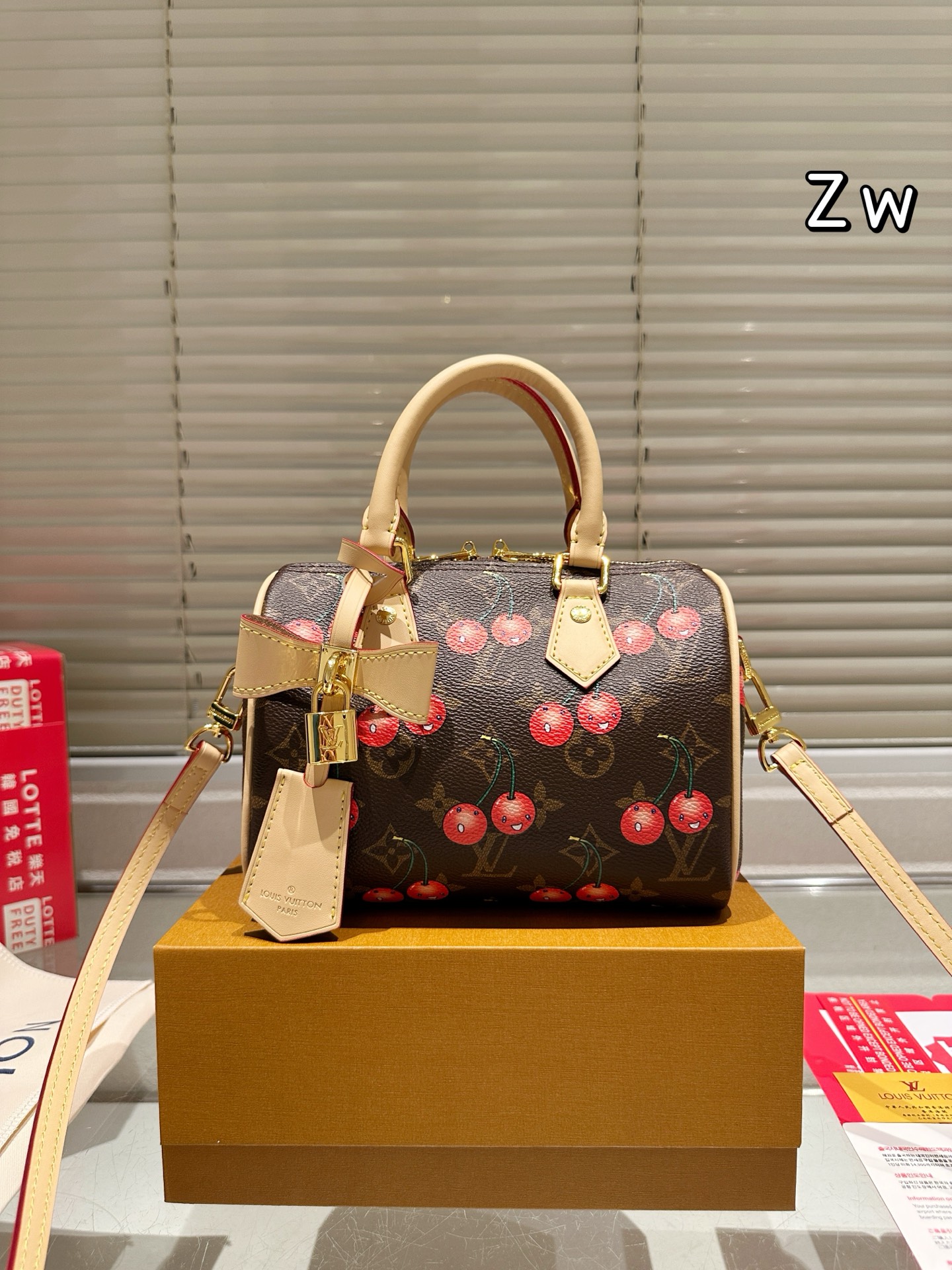 Louis Vuitton Speedy 20 Cherry Print Pillow Bag, Nano Monogram Handbag
