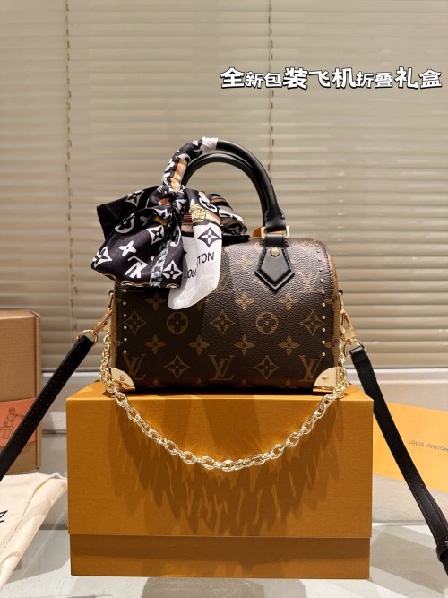 Louis Vuitton Speedy Bandouliere 20 Bag Monogram Canvas with Scarf 20 cm 1 Louis Vuitton Speedy Bandouliere 20 Bag Monogram Canvas with Scarf 20 cm