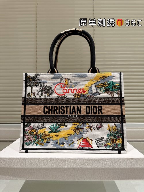 Dior Book Tote Bag, Embroidered Jacquard, Cannes Pattern, Small Size 1 Dior Book Tote Bag, Embroidered Jacquard, Cannes Pattern, Small Size