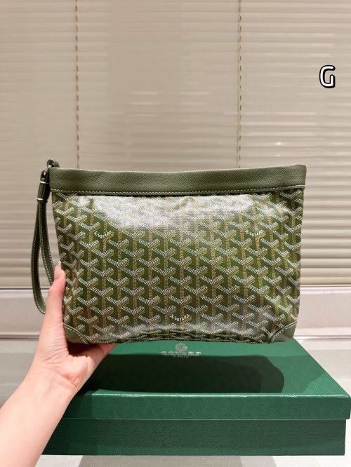 Goyard Green Handbag Oversized Lightweight Soft Clutch, 24x20cm 1 Goyard Green Handbag Oversized Lightweight Soft Clutch, 24x20cm