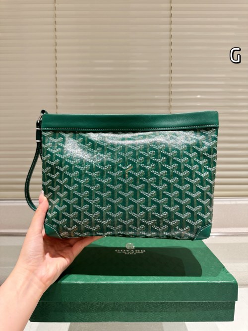 Goyard Green Handbag Clutch, Lightweight & Soft, Perfect for Travel -24x20cm 1 Goyard Green Handbag Clutch, Lightweight & Soft, Perfect for Travel -24x20cm
