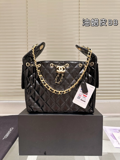 Chanel 25s Black Leather Hobo Bag with Gold Chain Detail - Quilted Design 1 Chanel 25s Black Leather Hobo Bag with Gold Chain Detail - Quilted Design
