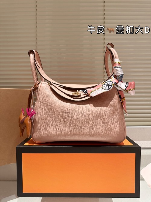 Hermes Lindy Bag 25cm Top-Grain Leather Gold Hardware Shoulder Bag 1 Hermes Lindy Bag 25cm Top-Grain Leather Gold Hardware Shoulder Bag