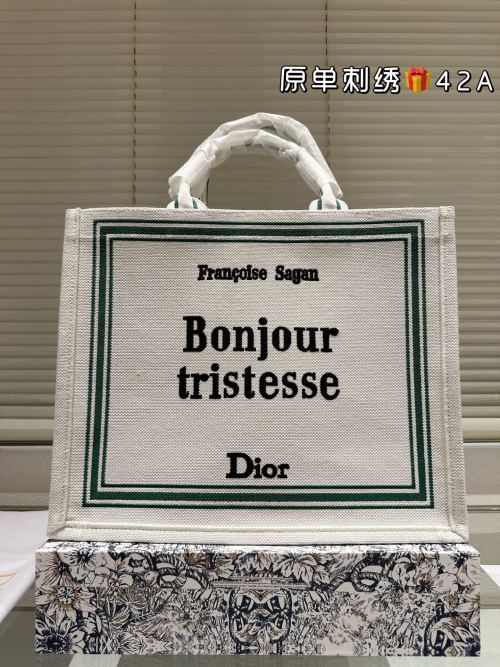 Dior Book Tote Bag Françoise Sagan Bonjour Tristesse Embroidery,42cm 1 Dior Book Tote Bag Françoise Sagan Bonjour Tristesse Embroidery,42cm