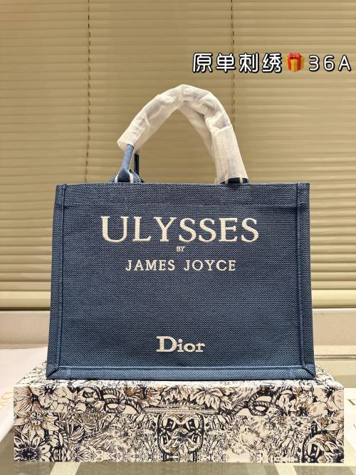 Dior Book Tote Bag Ulysses James Joyce Jacquard,36cm, Blue 1 Dior Book Tote Bag Ulysses James Joyce Jacquard,36cm, Blue