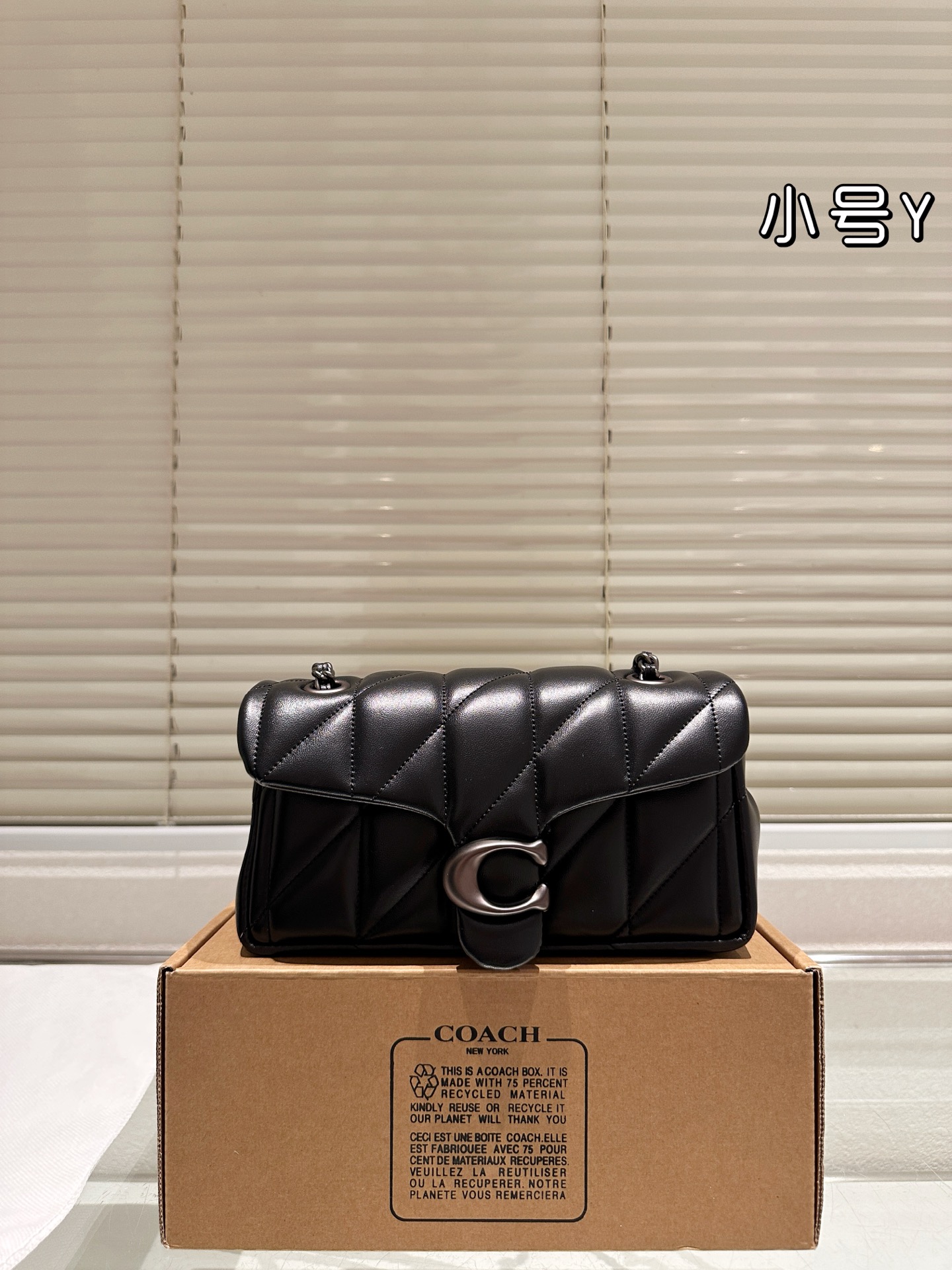Versión de piel de vaca, COACH All Black con cadena. Nueva serie Otabby, COACH con cadena. ¡El techo de los bolsos ha l…