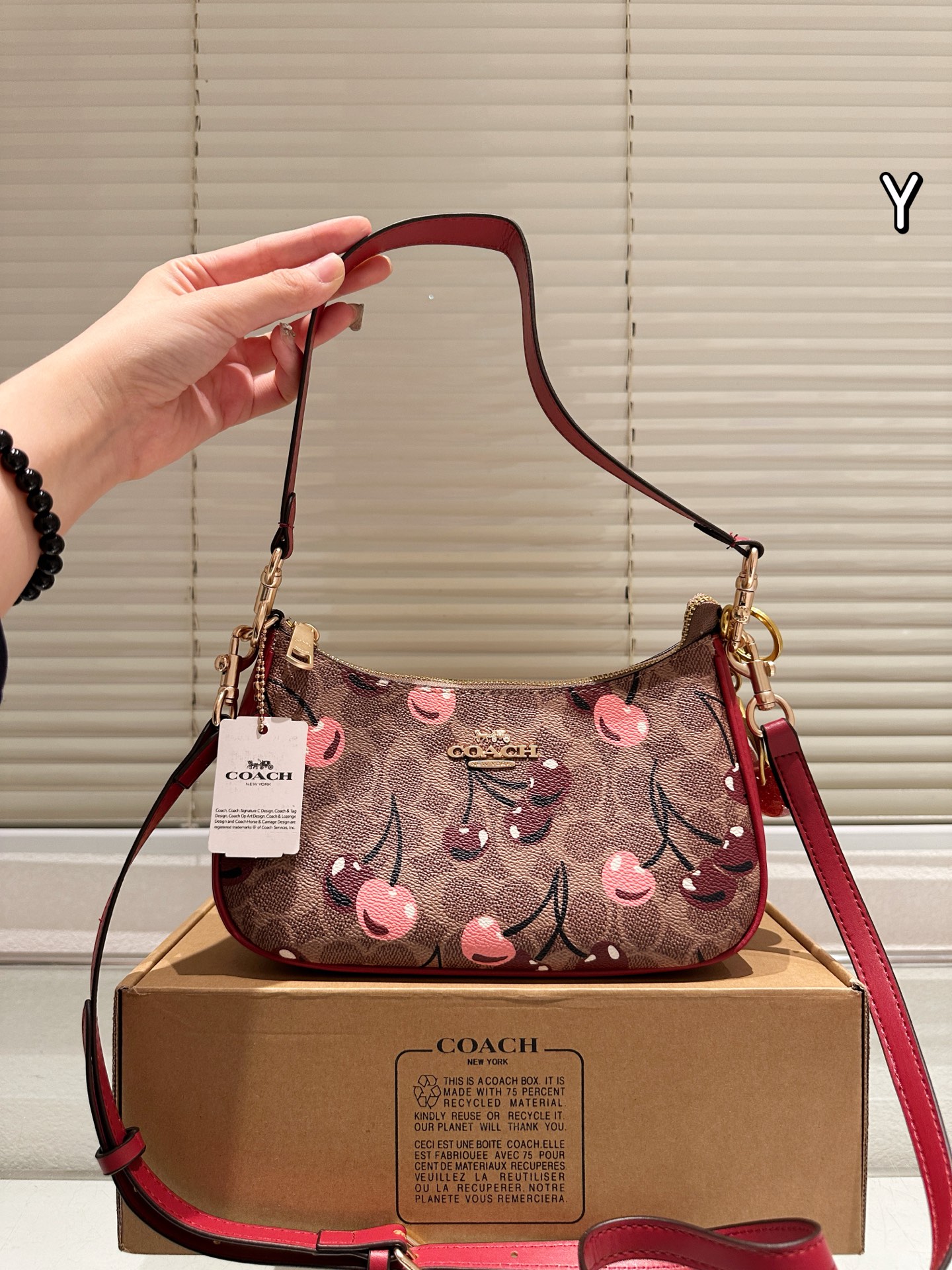 Versión de piel de vaca Coach, el bolso de axila más popular de Coach, ha llegado. La serie Teri, el bolso de axila más…