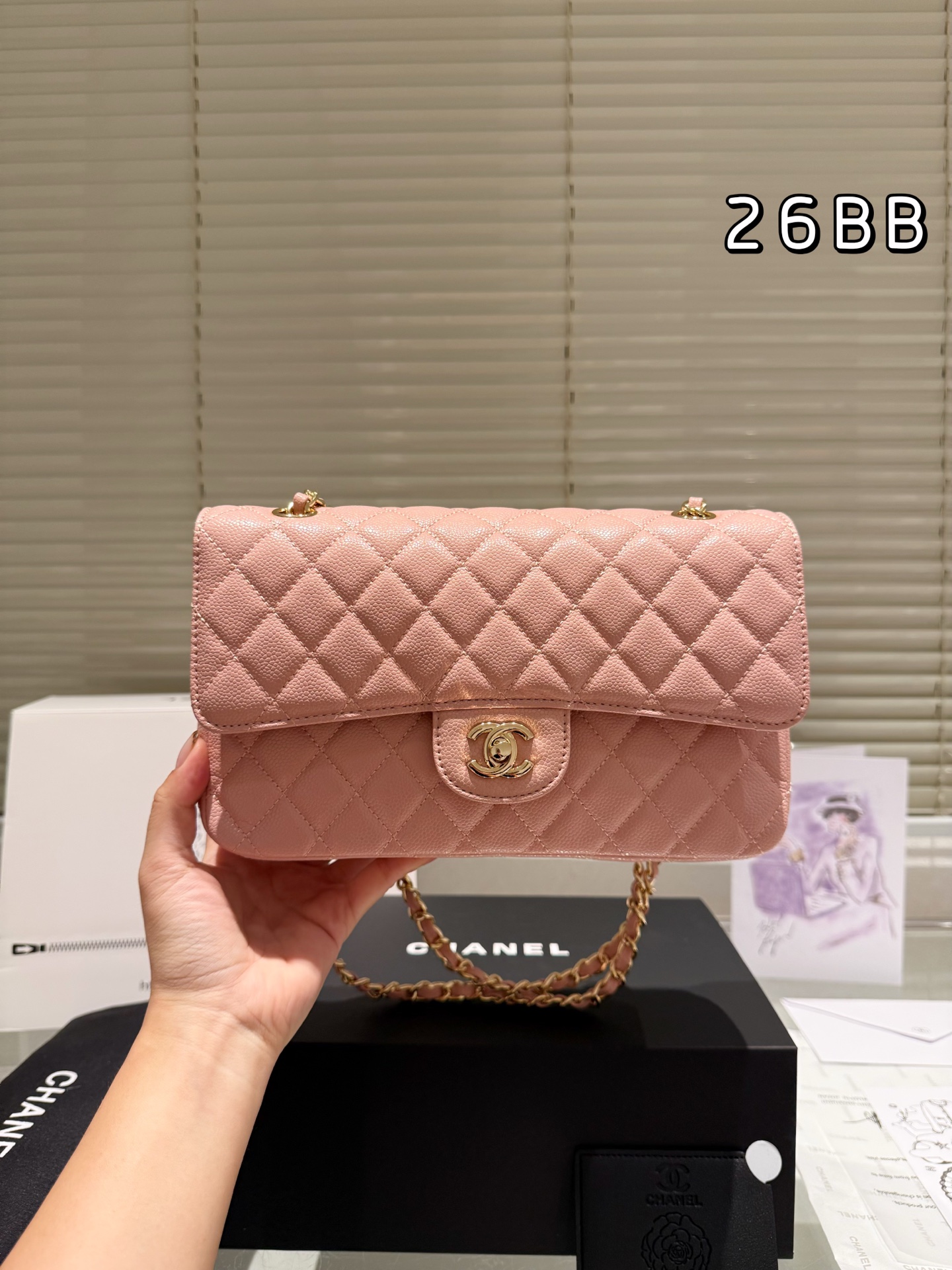 Chanel CF 26cm Réplica de Alta Calidad con Espejo y Empaque de Boutique 4 i1758038064819 6652 0 2