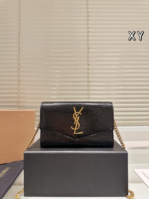 Yves Saint Laurent WOC Chain Wallet On Chain Crocodile Embossed Leather 1 Yves Saint Laurent WOC Chain Wallet On Chain Crocodile Embossed Leather
