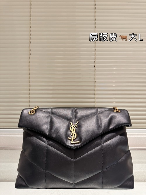 Yves Saint Laurent Women's Loulou Puffer Bag, Leather, Black, Large 1 Yves Saint Laurent Women’s Loulou Puffer Bag, Leather, Black, Large