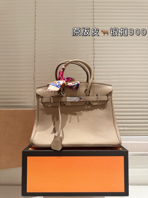 Hermes Birkin 30cm Togo Leather Satchel Bag with Silver Hardware 1 Hermes Birkin 30cm Togo Leather Satchel Bag with Silver Hardware