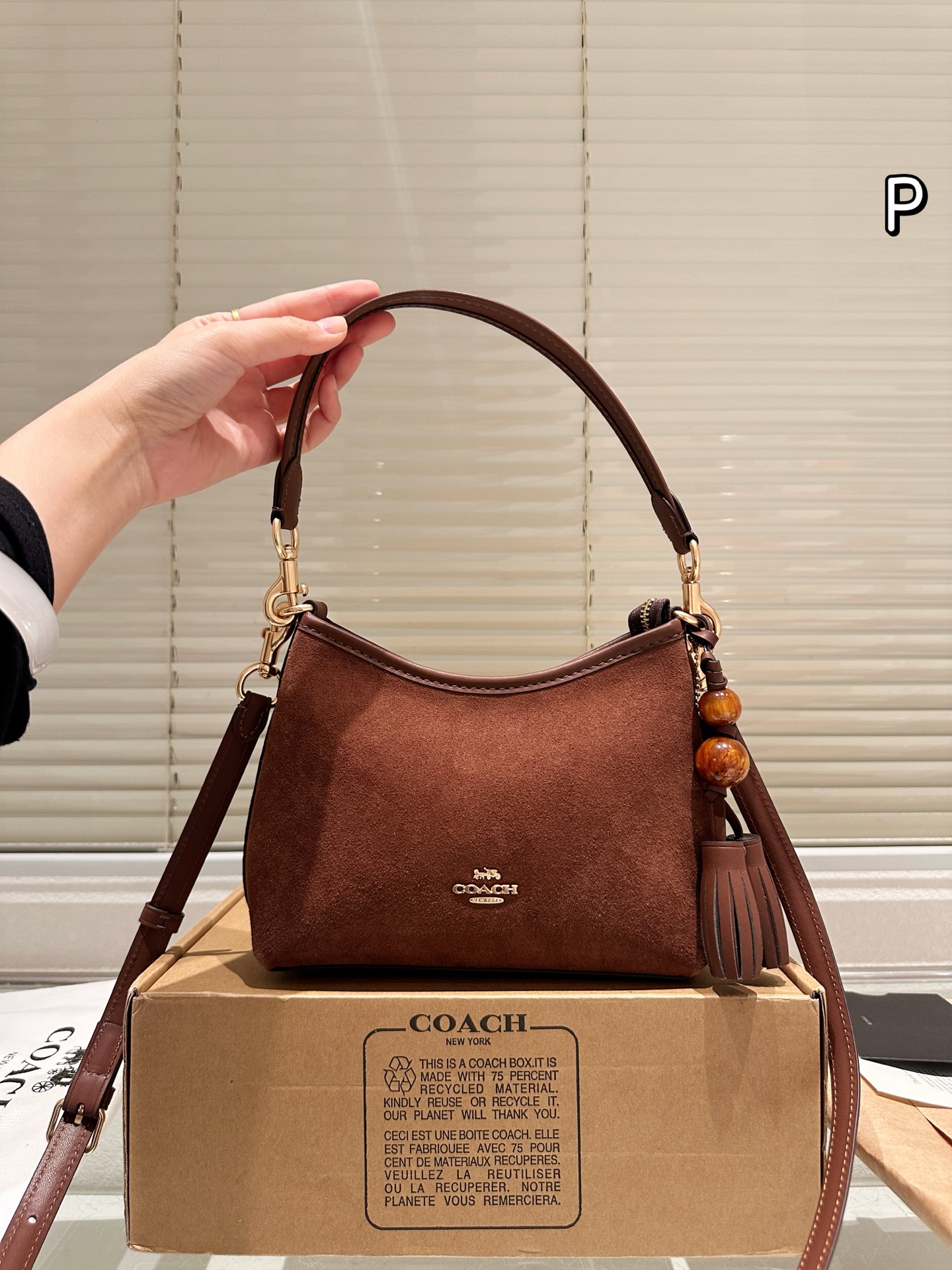 Gamuza, talla pequeña, Coach Laurel bolso vagabundo, capacidad súper grande, forma y mano de obra de primera,…