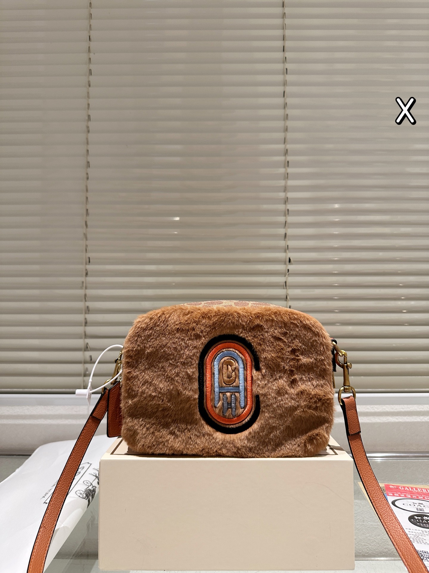 Bolso de cámara Coach, en invierno debes tener un bolso peludo, recomendado con empaque de regalo 🎁, medidas 21.14
