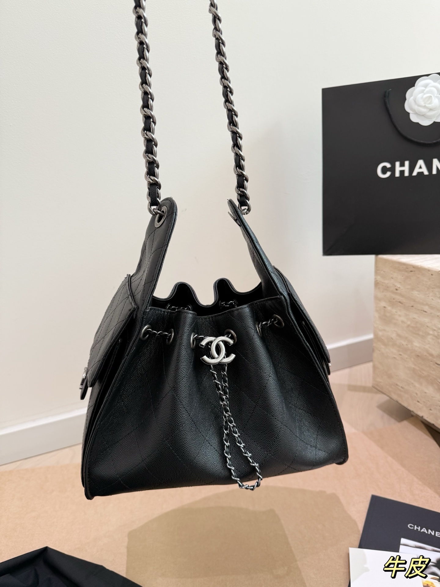 First Layer Leather P488 | Chanel 25s Cowhide Hobo Bag | Chanel Chanel Cowhide Embroidered Shopping Bag Shipped｜super Soft And Feels Great Against You The Lining Is Made Of The Same Quality Cowhide Material Super Good Stuff, Waiting For You To Carry It Size 25 20cm