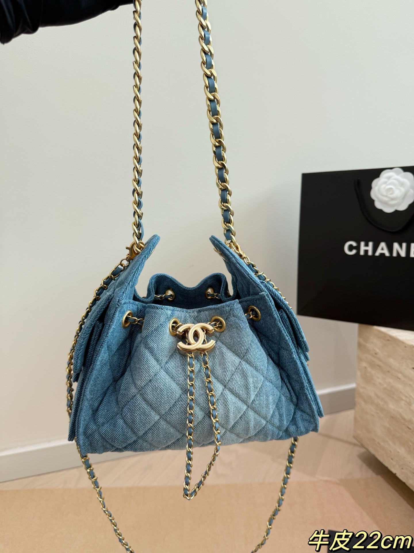 Denim Order P375 | Chanel 26c Cowhide Hobo Bag | Chanel Chanel Denim Embroidered Shopping Bag Shipped｜super Soft And Feels Very Good The Lining Is Made Of The Same Quality Cowhide Material Super Good Stuff, Waiting For You To Carry It Size 22cm