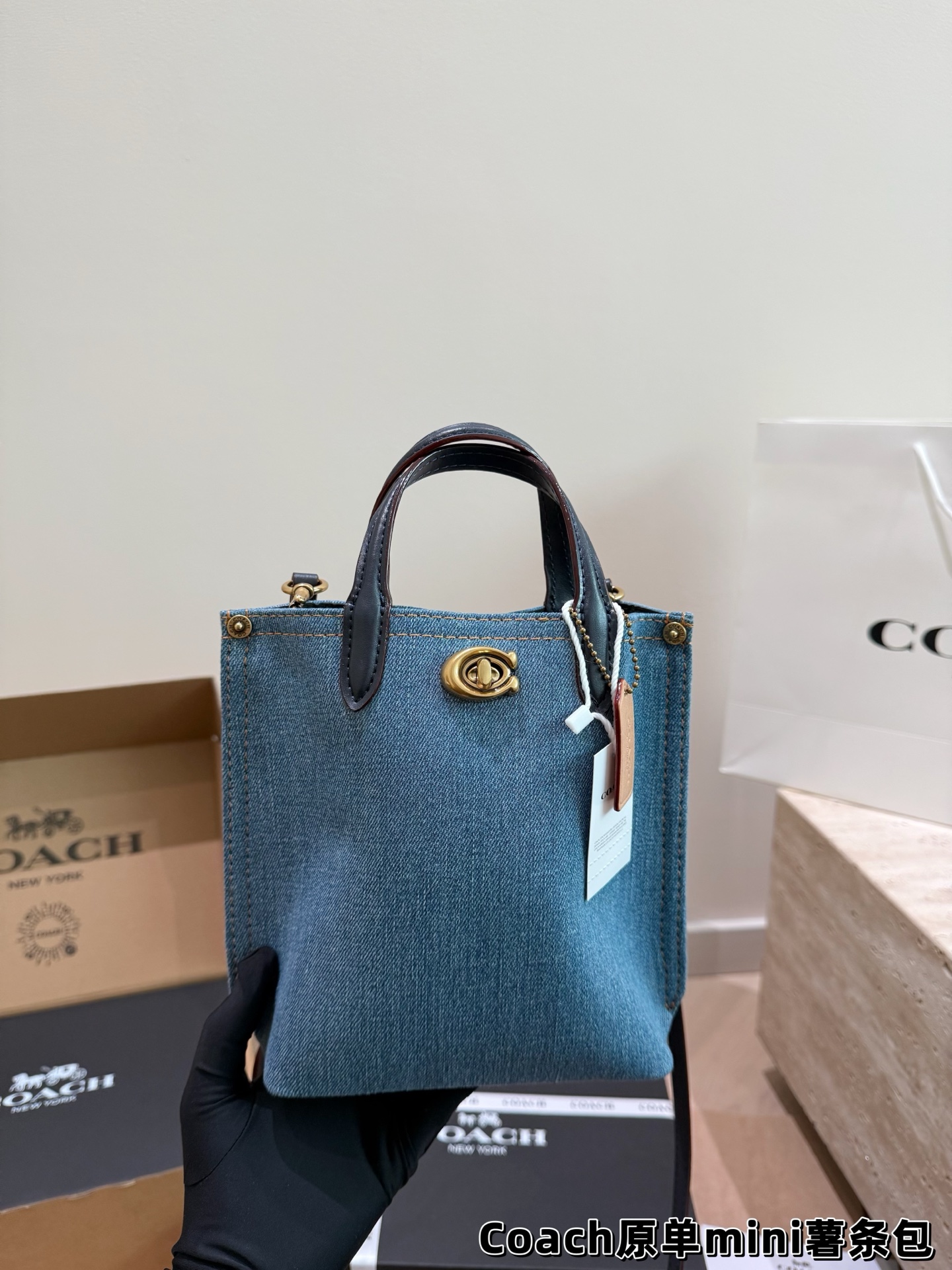 P248 With Box | | Size: 16cm | Coach Willow Mini French Fries Bag | Cute Little Tote Tote16 | Can Be Carried Or Worn Cross-body, A Must-have Item For Early Spring