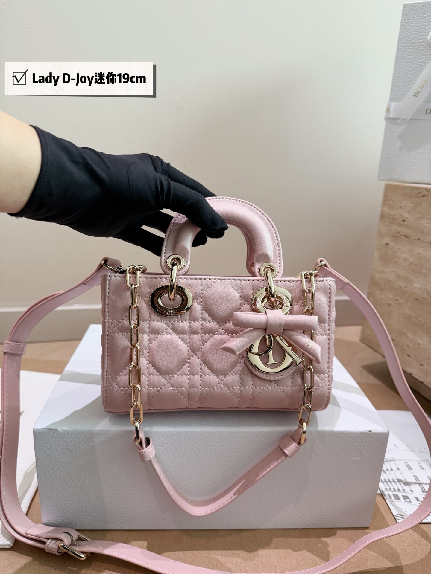Estuche P220 con lazo, tamaño: 19 cm (medida oficial). Bolso Dior de la señora Dior, color correcto. Dior joy…