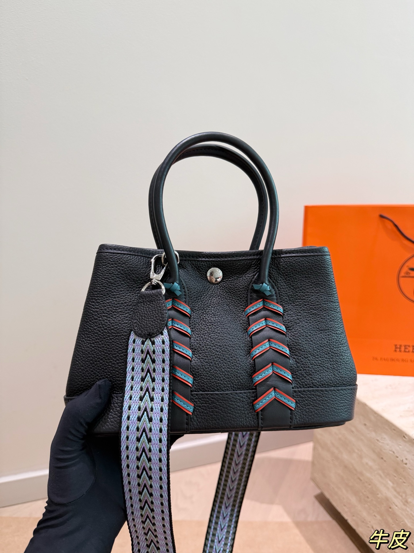 Hermes Garden Party Black leather 23cm tote everyday