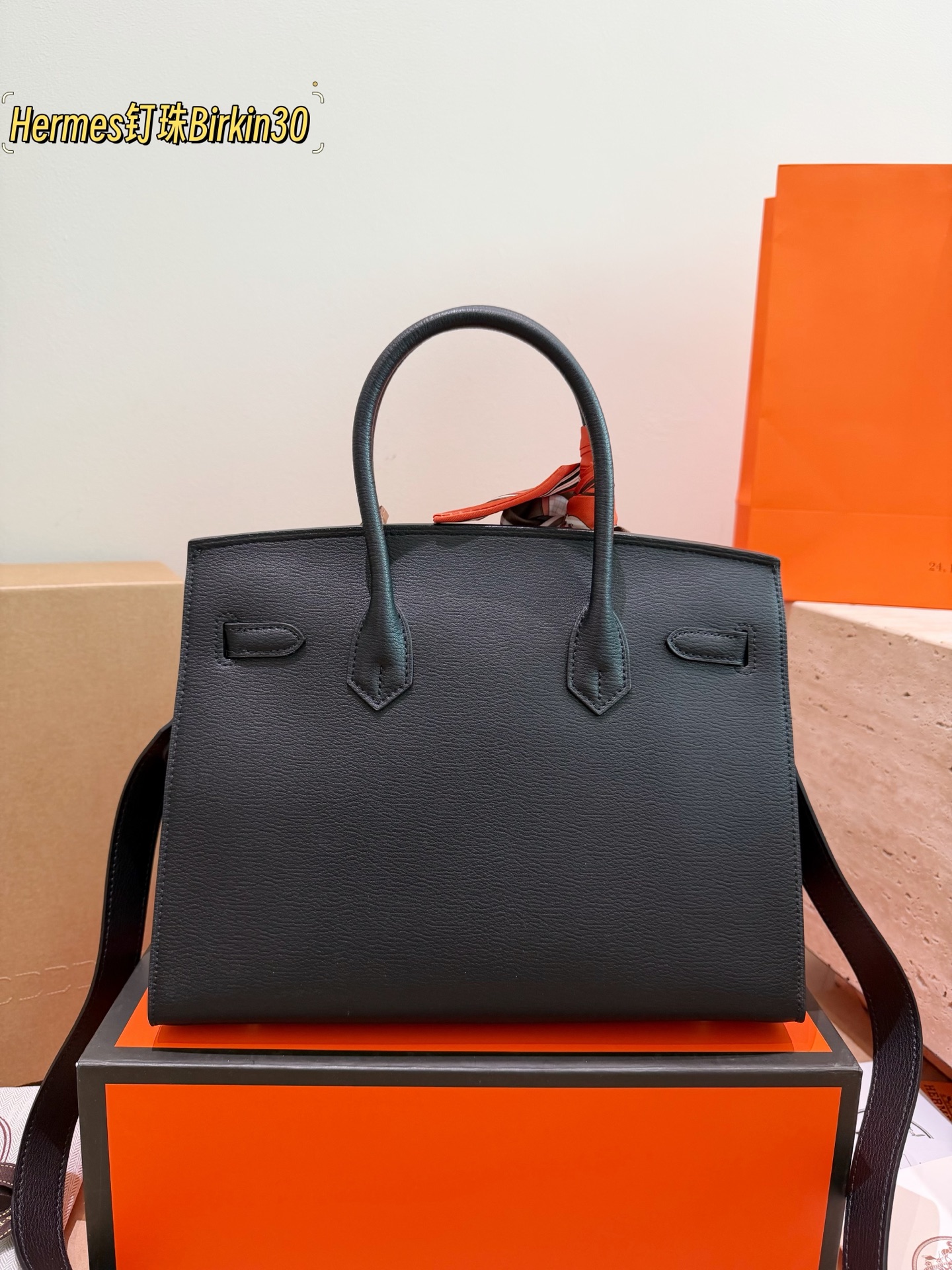 Hermes Birkin 30 Black 30cm shoulder