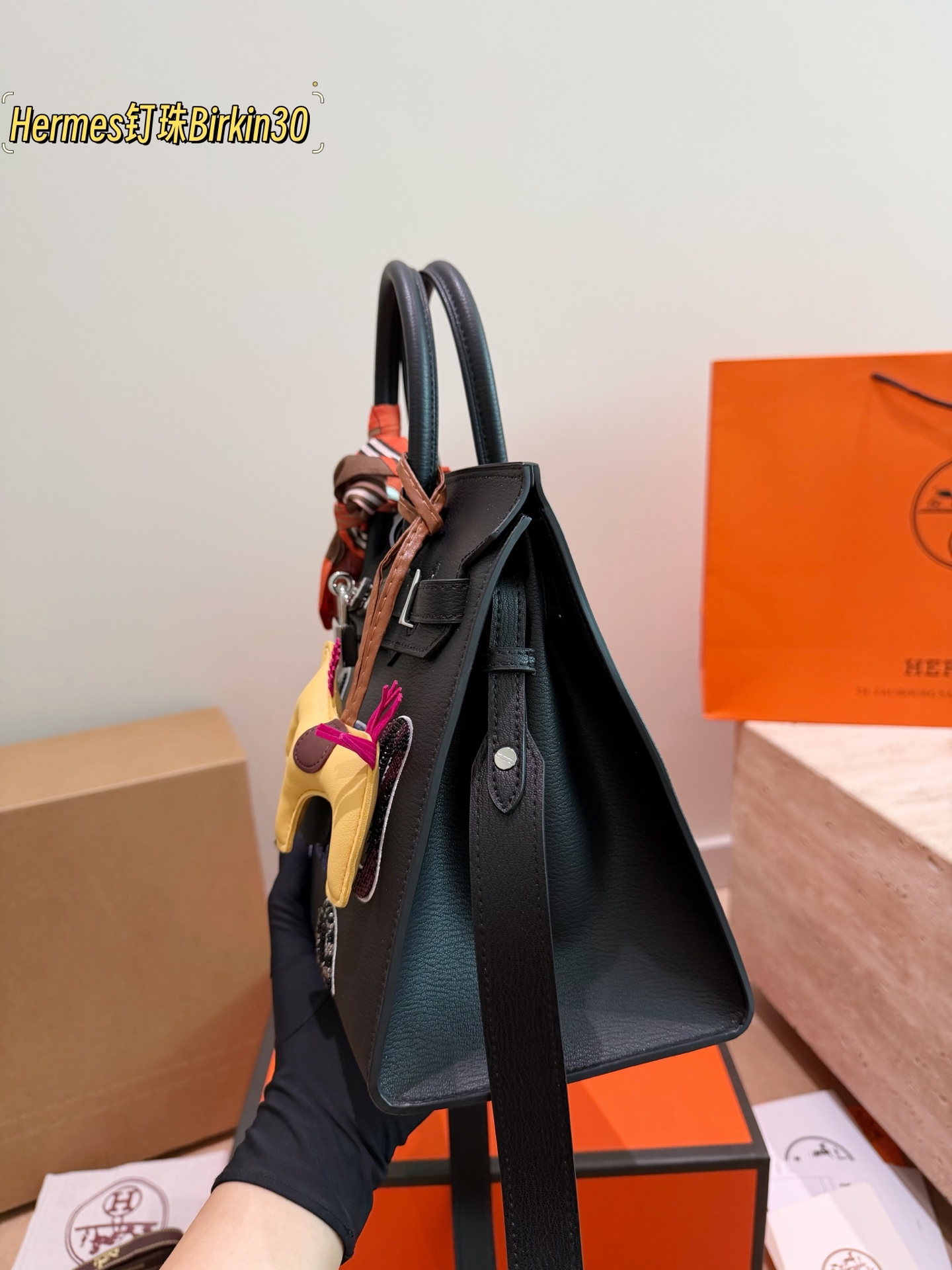 Hermes Birkin 30 Black 30cm shoulder