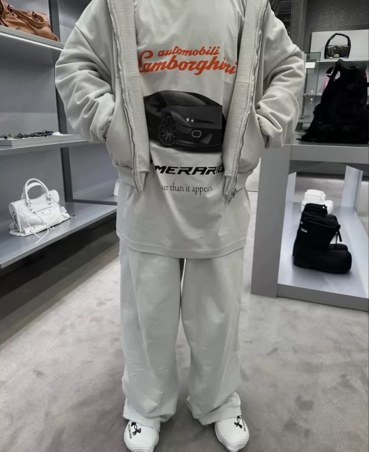Balenciaga Lamborghini Collab Long Sleeve T-Shirt Oversized Fit, Sizes XS-M 3 i1737099958212 4220 0 2