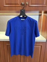 Prada Clothing T-Shirt Cotton Spring/Summer Collection Fashion Short Sleeve