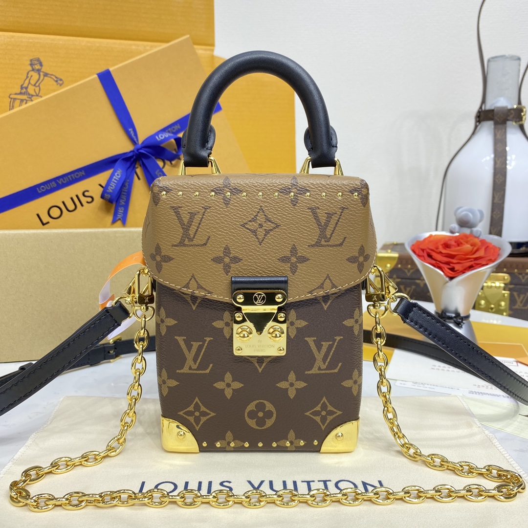 Louis Vuitton Sacos Bolsas Amarelo Monogram Reverse Canvas Correntes M82465